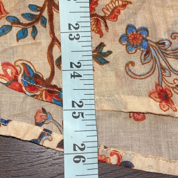 Dolma Womens Floral Split Neck Hi-Low Cotton Blouse Top Beige Multi Small‎ NWT - Picture 10 of 10